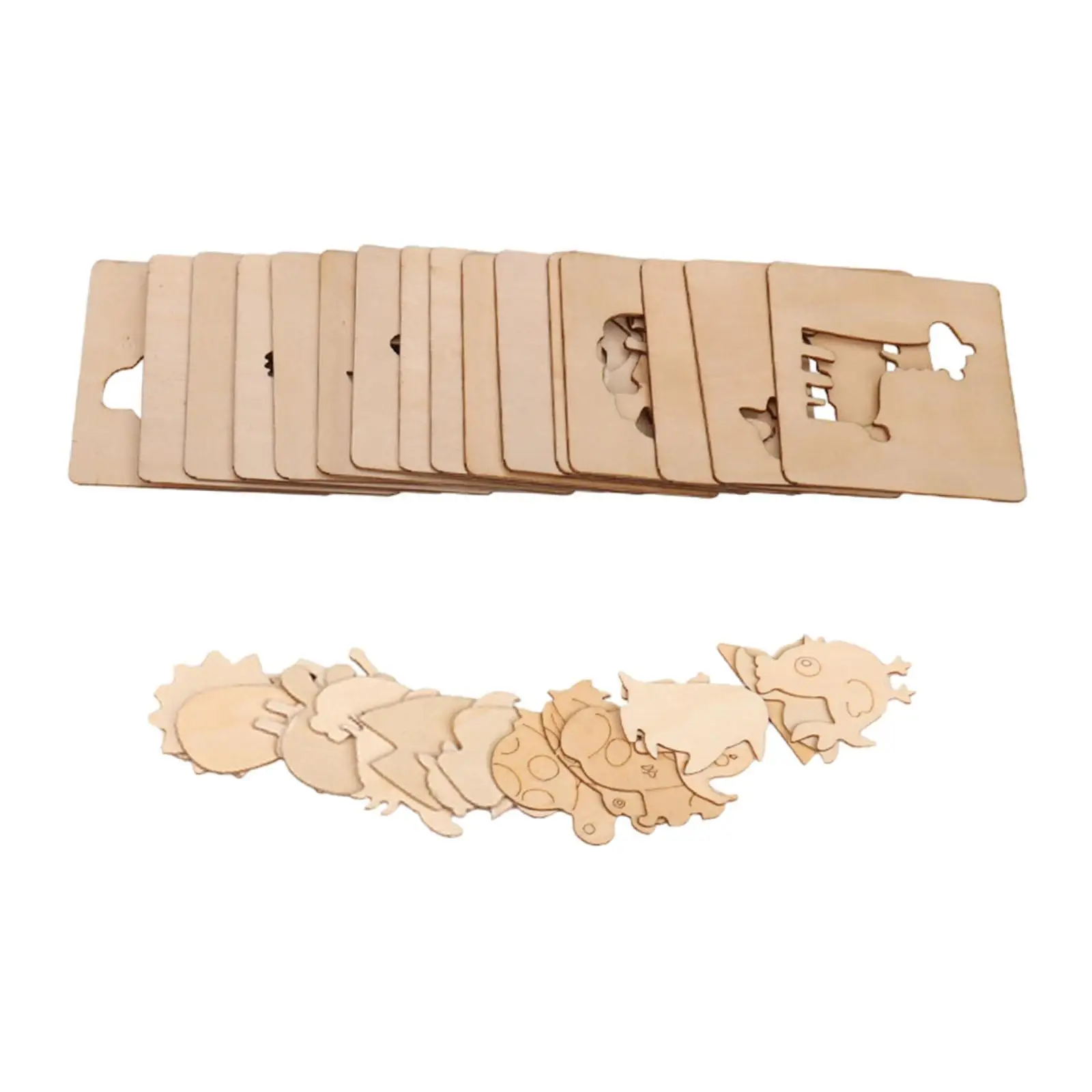 20 sztuk drewnianych szablonów do rysowania dla dzieci, prezent, szablon do malowania dla chłopców i dziewczynek