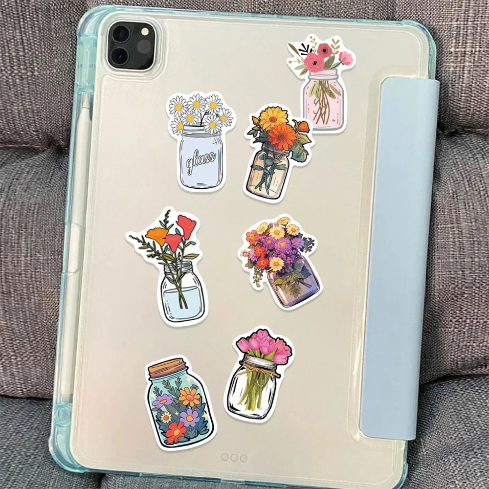 10/50Pcs Flowers Waterproof Graffiti Sticker Aesthetic Decorative Luggage Cup Guitar Laptop Phone Scrapbook kids Stickers Toy