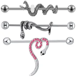 1pc Industrial Piercing Earring Women Stainless Steel Helix Ear Piercing Gothic Snake Long Earring Jewelry