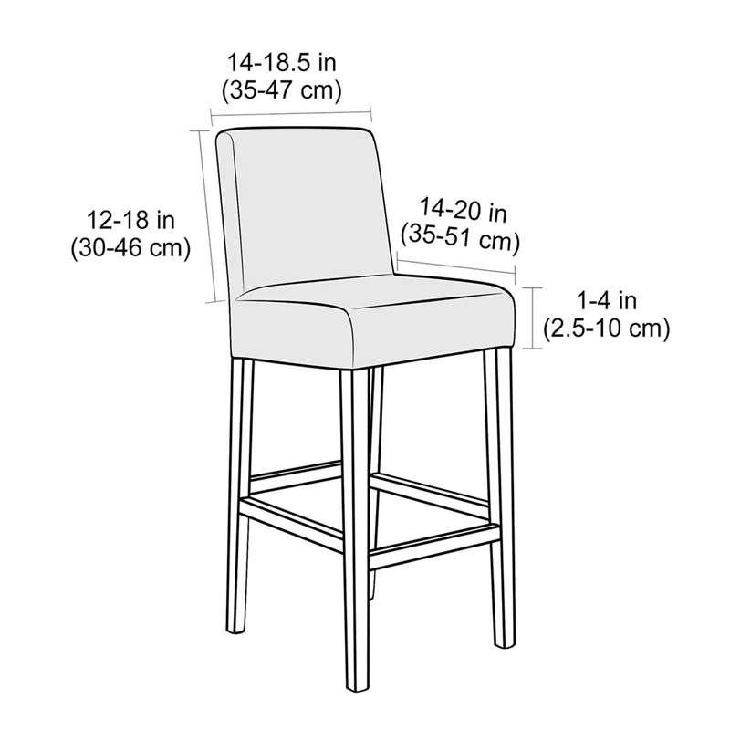 Solid Dining Chair Covers Jacquard Elastic Bar Stool Slipcover Counter Saddle Seat Cover Living Room Coffee Restaurant 1/2/4/6pc