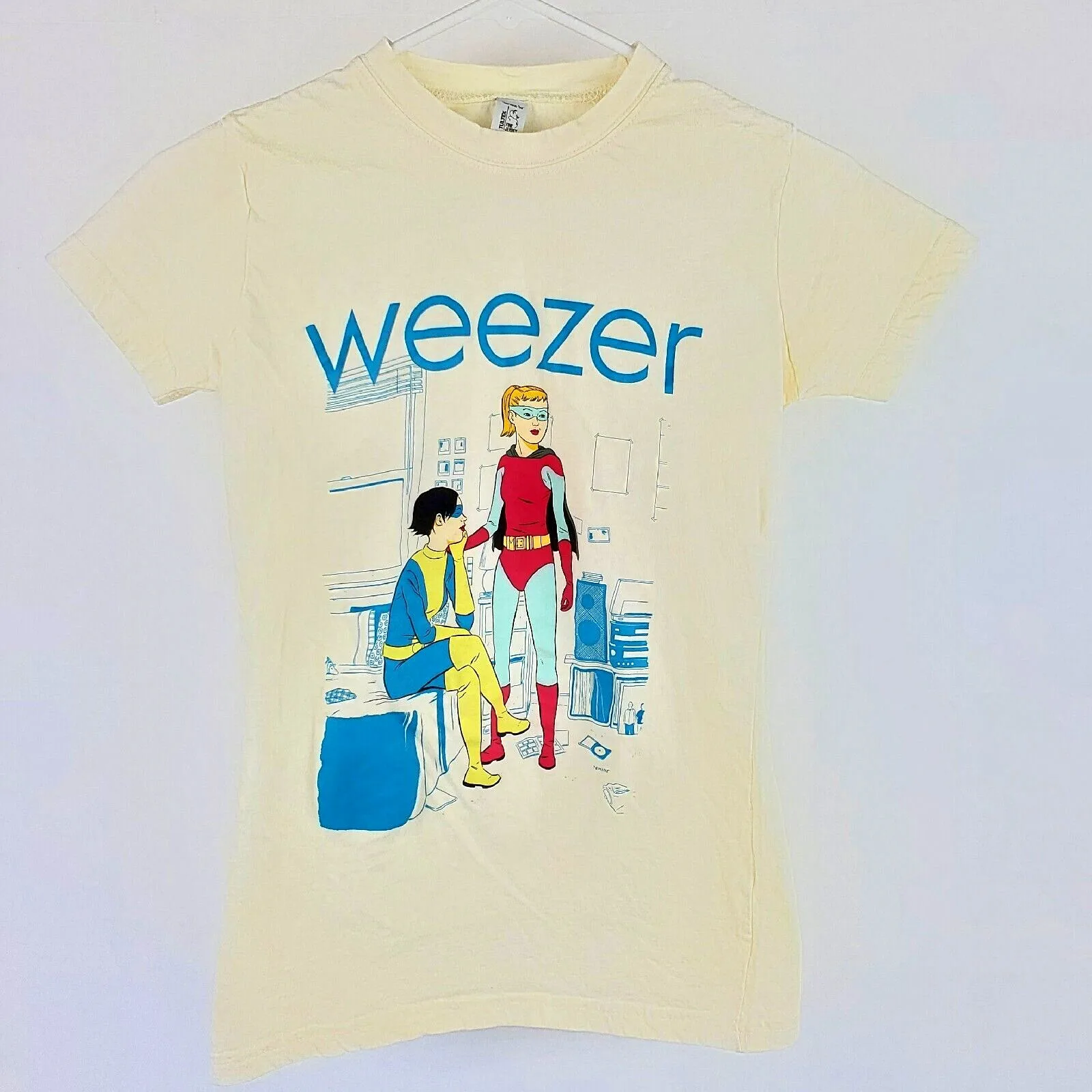 Винтажная Футболка Weezer, Адриан Томин, художественный супергерой для девочек, концертный тур Y2K Baby