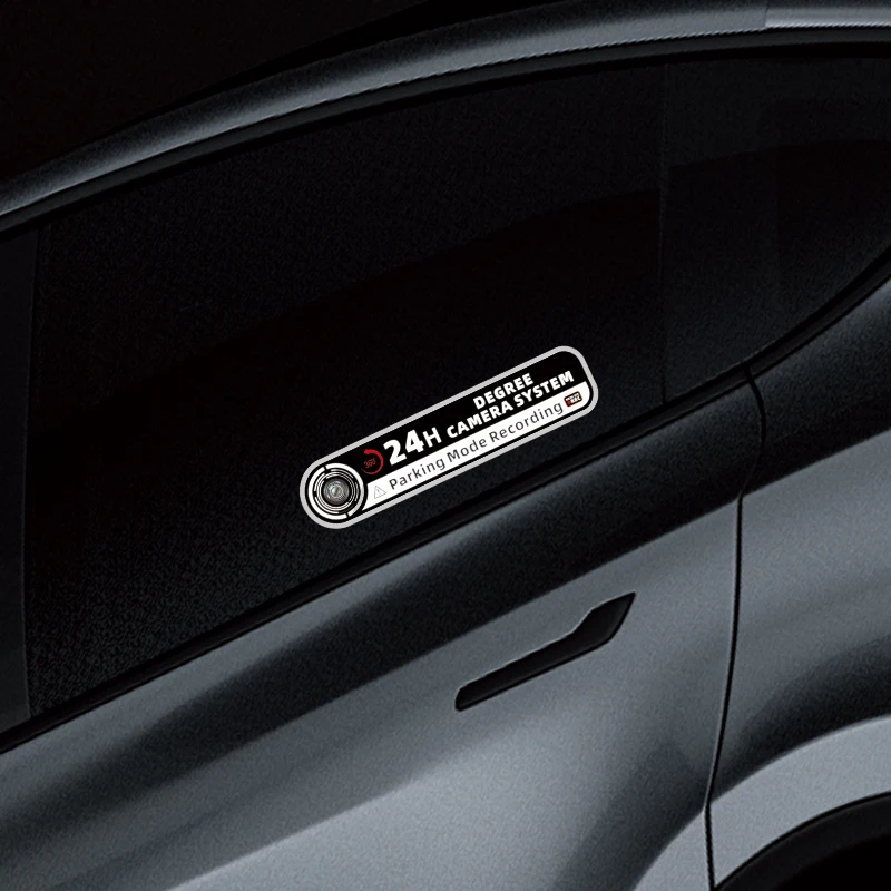 

2Pcs 360° Surveillance Warning Sticker – 24/7 Sentry Mode Car Security Alarm Decal