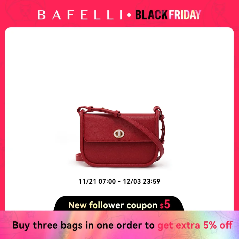 BAFELLI 2024 WOMEN'S NEW TREND LEATHER SADDLE BAGS FASHION STYLE ORIGINAL DESIGNER LUXURY BRAND CASUAL CROSSBODAY PURSE SHOULDER