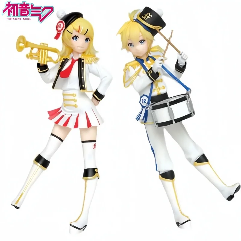 

New Original Hatsune Miku Kagamine Rin & Len Winter Live Band Lead Singer Ver Anime Figure Pvc Model Garage Kit Toys Doll Gift