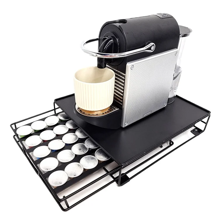 Estante de almacenamiento de cápsulas de café, caja de cápsulas estilo cajón, contenedor de cápsulas de café de 40 gránulos, Mesa para el hogar, accesorio de cocina