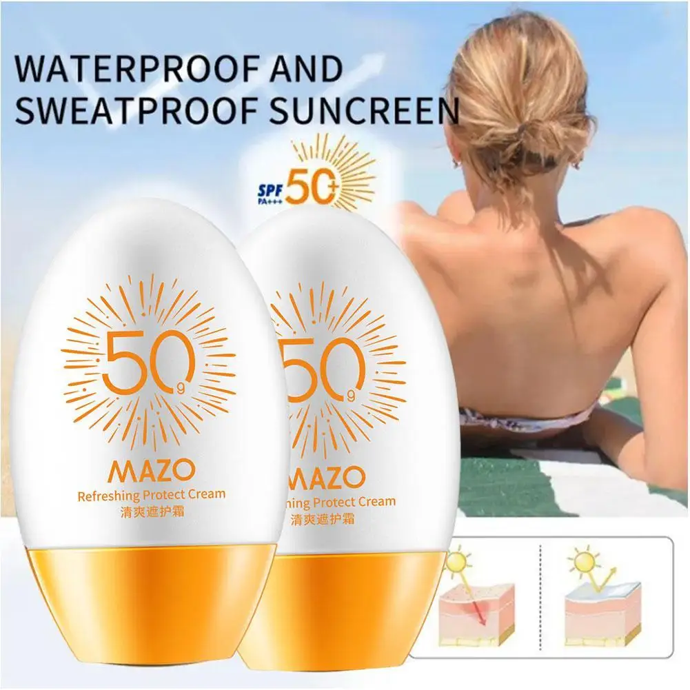 Spf50+ Moisturizing Sunscreen Skin Protection Refreshing Makeup Sunscreen Cream UV Resistance Facial Sunscreen