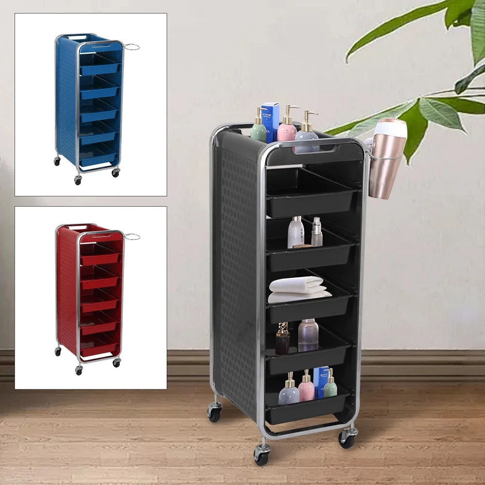 Chrome Frame Mobile Sturdy Beauty Spa Salon Trolley Hairdressing Storage Cart