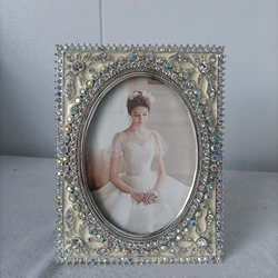 Modern Creative Silver Diamond-encrusted Metal Picture Frame Simple Tabletop Table Setting Birthday Party Gift