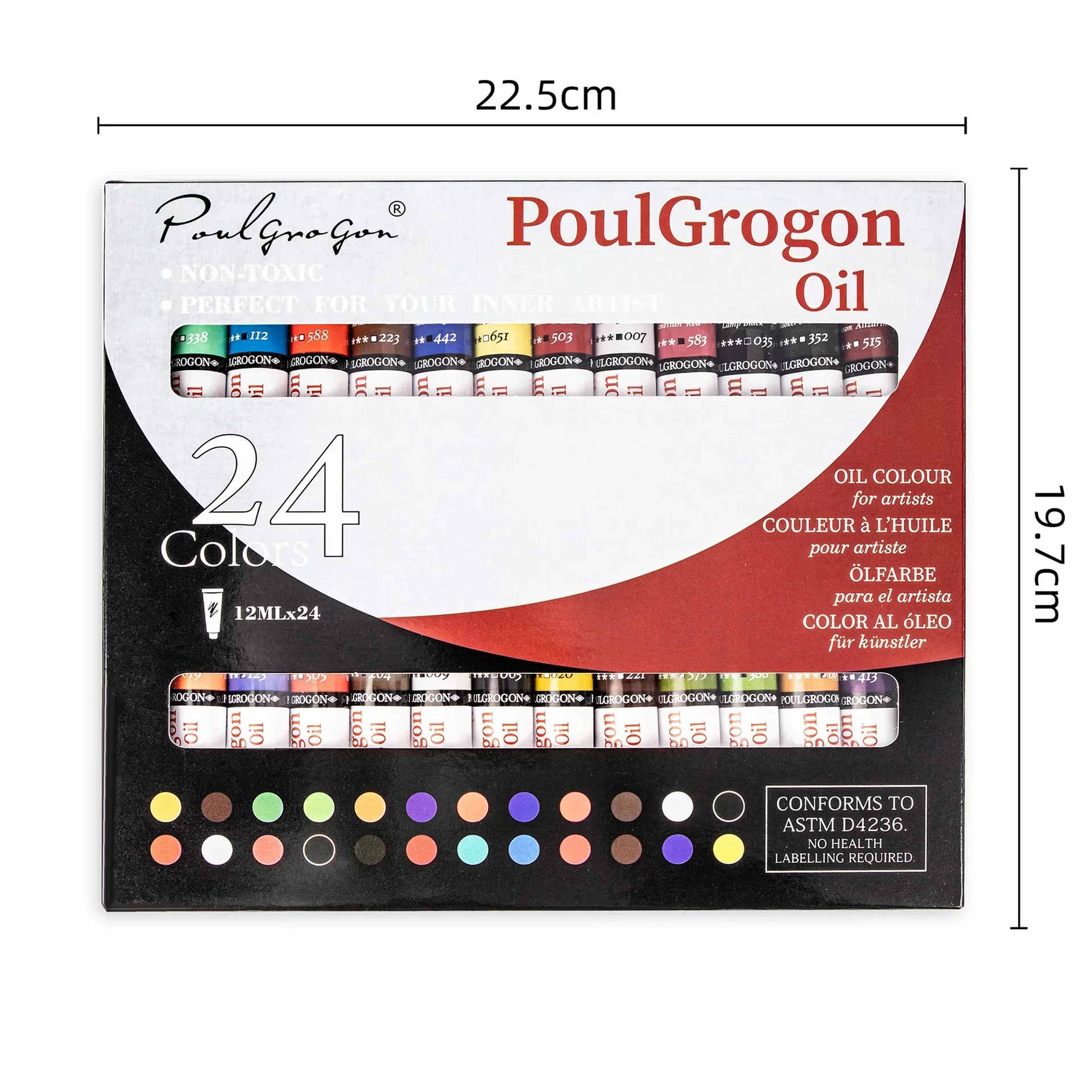 Non-Toxic 24 Colors 12ml Tube Professional Oil Paint Set for Artist Oil Painting Drawing Art Paint Supplies for Artists Painting