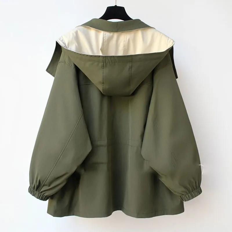 Veste coupe-vent mi-longue pour femme, faux manteau deux pièces, taille serrée, vêtements d'extérieur décontractés, mode coréenne, printemps, automne, nouveau, 2024