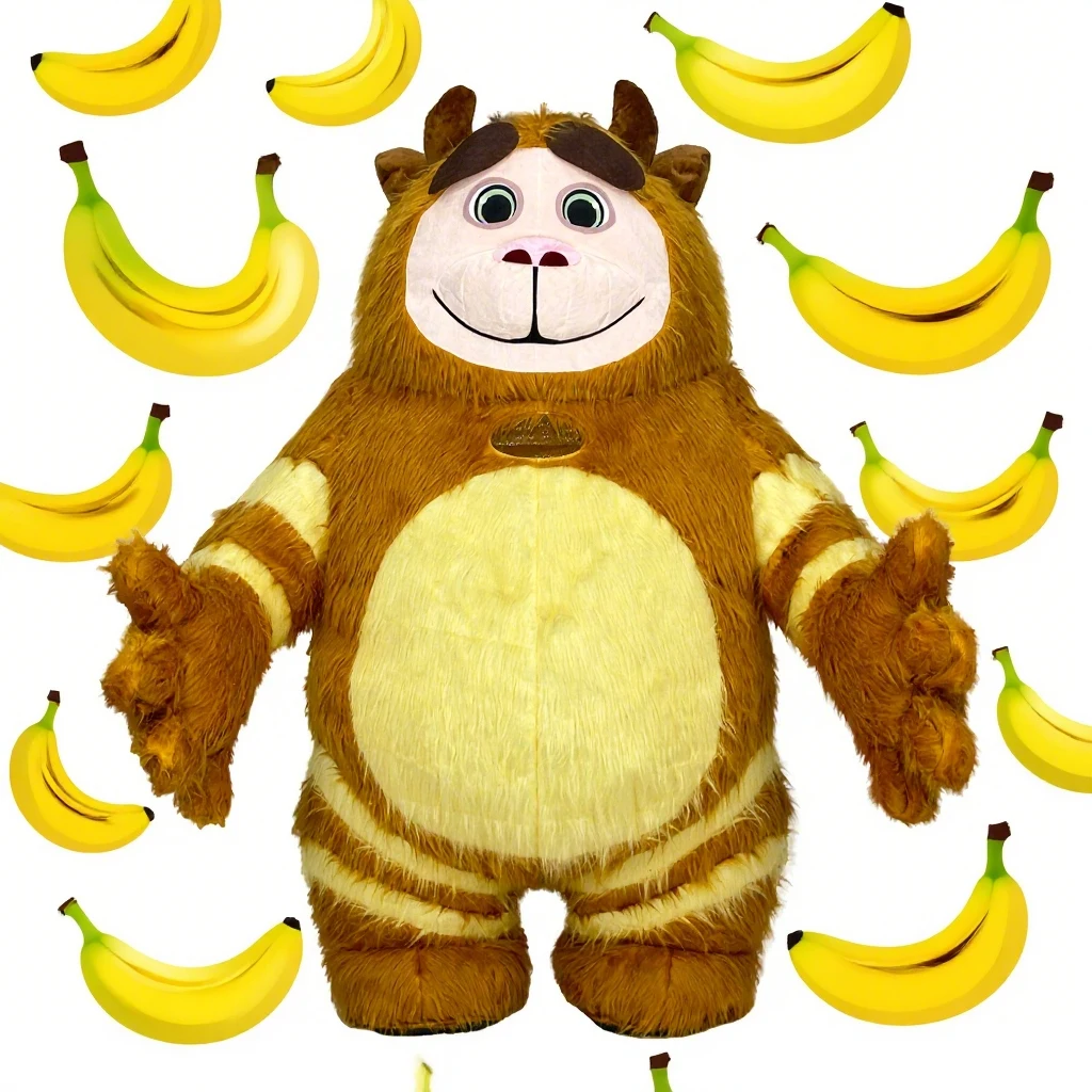 

Inflatable Monkey Plush Costume Props Adult Characters Cosplay Animals Halloween Carnival Mascot Party Set