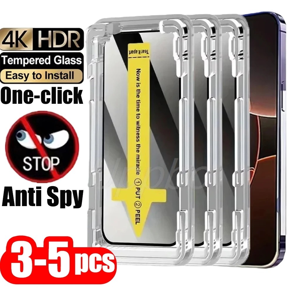 

3-5PCS Privacy Screen Protector For iPhone 17 16 Pro Max 15 11 13 12 Mini 14 Plus 16e XS XR 6 7 8 Anti Spy Tempered Glass Film