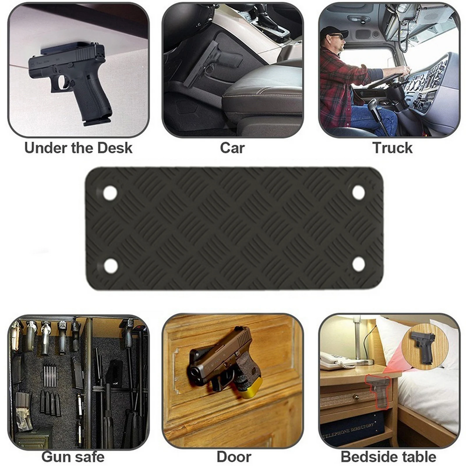 1 Pcs Magnet Concealed Gun Pistol Rifle Mount Holder Magnetic Holster Table Car Fits Handguns Hunting