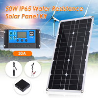 50W D C 9V/18V Flexible Solar Panel with 50A L-ED Display Controller Kit Set with USB/ Type C Interface & Car C-harger