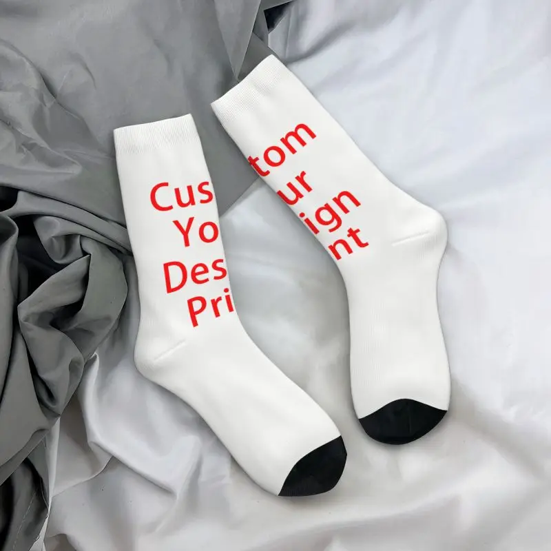 Cute Custom Your Design Socks Women Men Warm 3D Printed Customized Logo Printed Sports Basketball Crew Socks