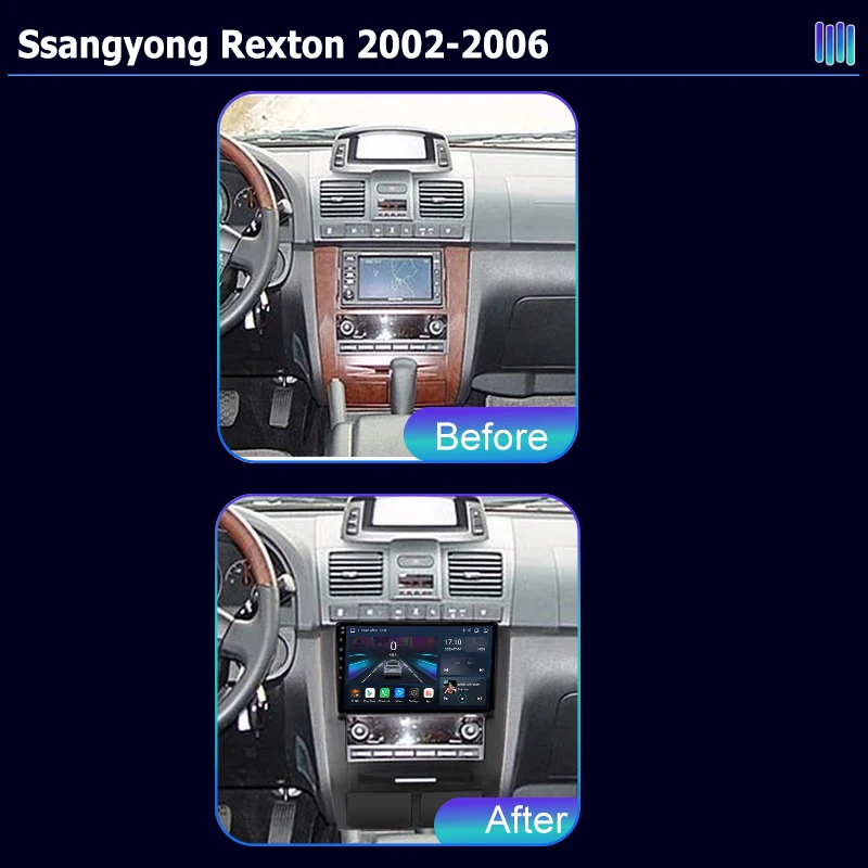 AI VOICE roadivox Android car radio for Ssangyong Rexton 2002-2006 GPS Navigation video Multimedia Player tape recorder  carplay