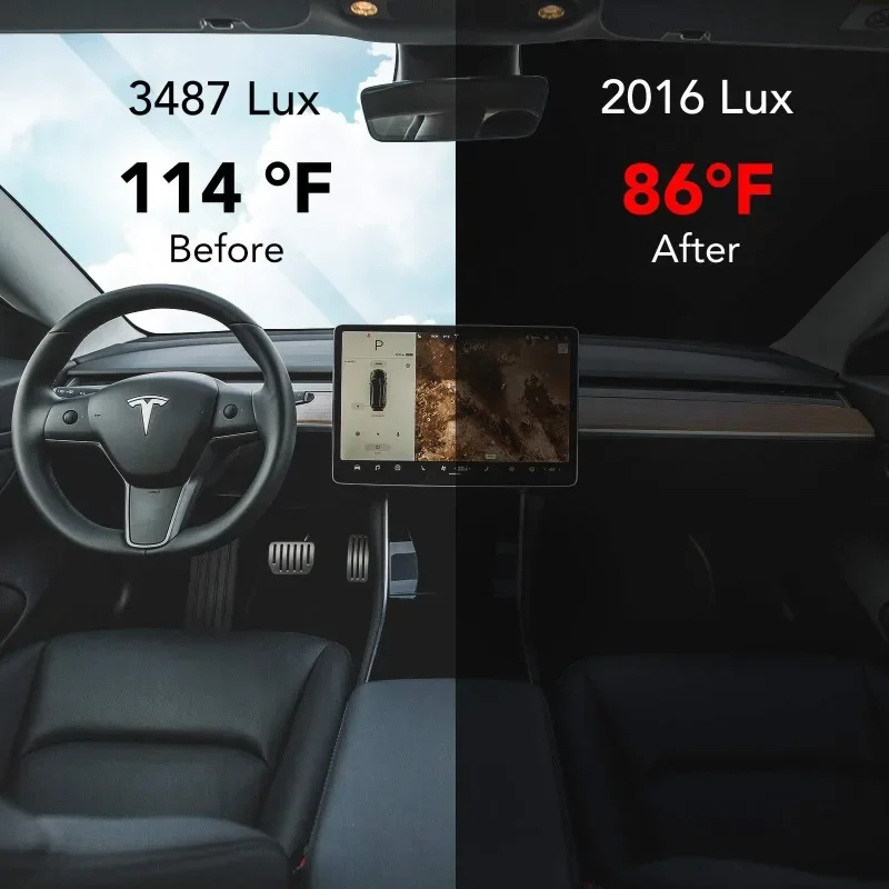 Per Tesla Modello 3/Y Parabrezza per auto Parasole Addensato Pieghevole Finestrino anteriore Parasole Protezione solare Isolamento termico Parasole