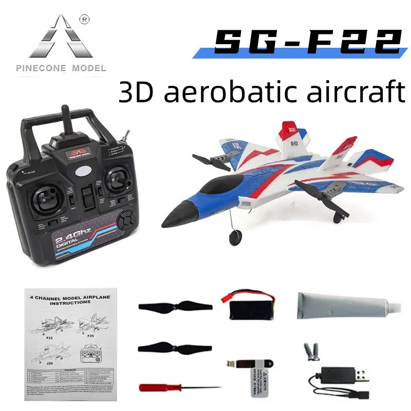 Rc aircraft Four-way Remote Control Aircraft SGF22 Stunt Fighter Aircraft  Fixed Wing Taxi Helicopter Toy Boy Aircraft Model