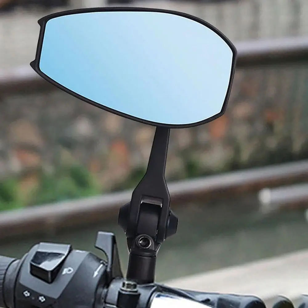 1 Pair Aluminum Alloy Motorcycle Rear View Mirror Blue Glass Anti-glare Motorcycle Side Mirror High Definition