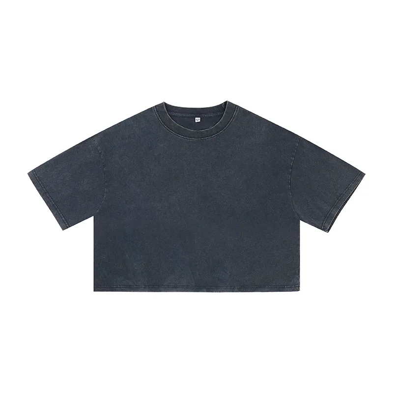 

2025 SpringSummer Fashion Brand New Crop Top for Trendy Girls - Short and Oversized Versatile Round Neck Sporty Short-Sleeve T-
