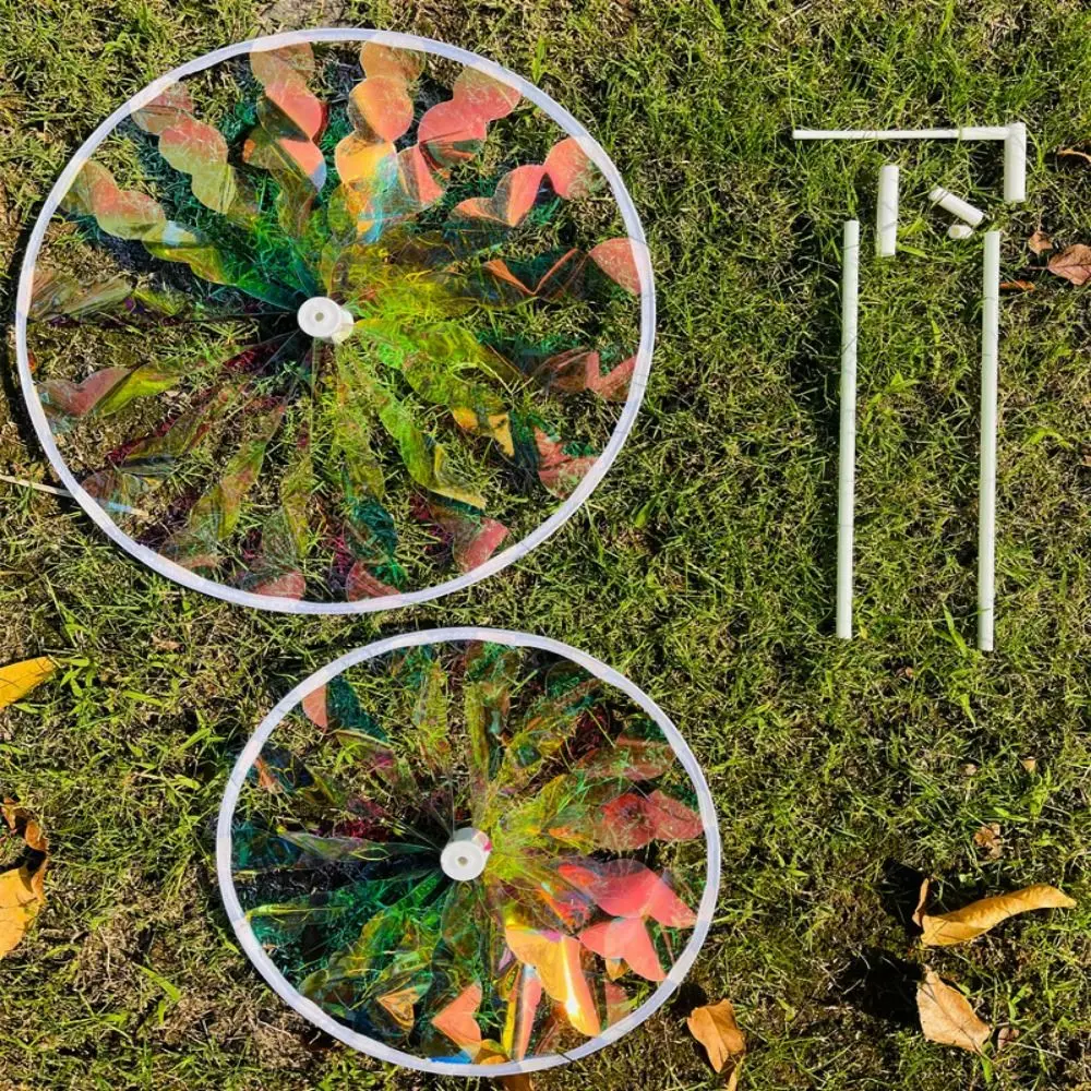 

Multistyles Colorful Lasers Dazzling Film Windmill Double Layered PVC Rotating Wind Spinner Color Changing Bright