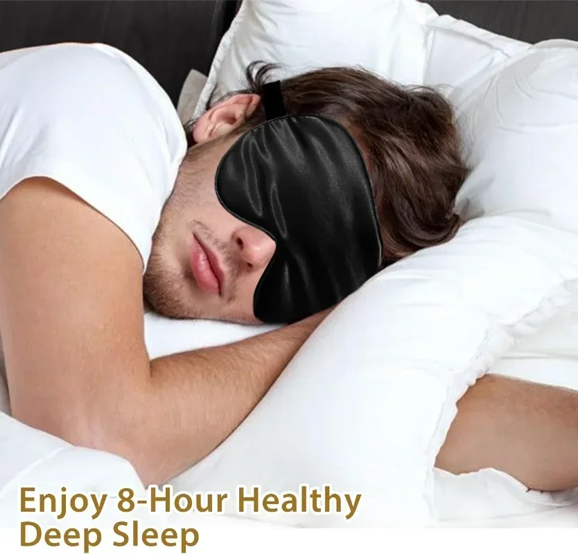 Soft Silk Sleep Mask Eye Masks for Sleep, 100% Blackout, Zero Eye Pressure, Blindfold with Adjustable Strap, Travel Eye Covers
