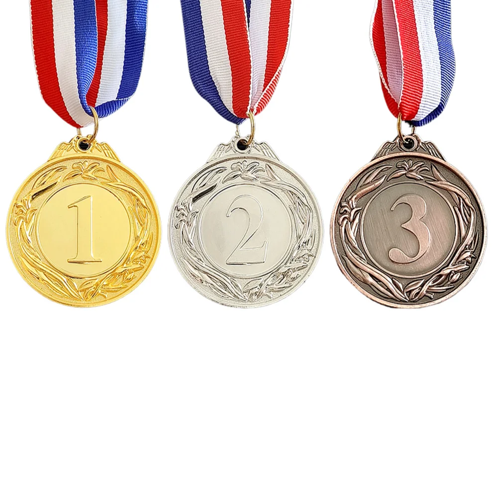 5cm Gold Silver Bronze Award Children Medal Winner Reward Encourage Badge Competitions Prizes for Outdoor Kids Games Toy School