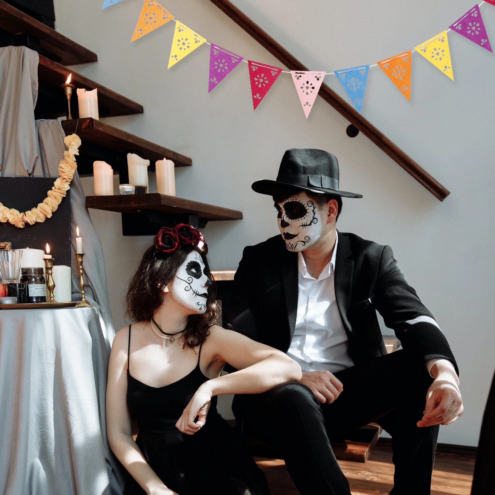 

Pennant Mexican Party Banner Decorate Fiesta Non-woven Fabric Banners Colorful Flags