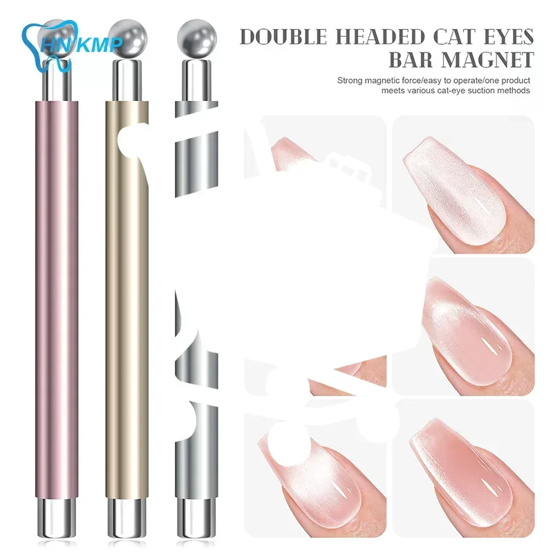 Nail art Magnetische Stick Cat Eye Magnetische Kugel Aluminium Griff Zylindrische UV Gel Magnet Werkzeuge Doppel Ende Nagel Design Werkzeuge