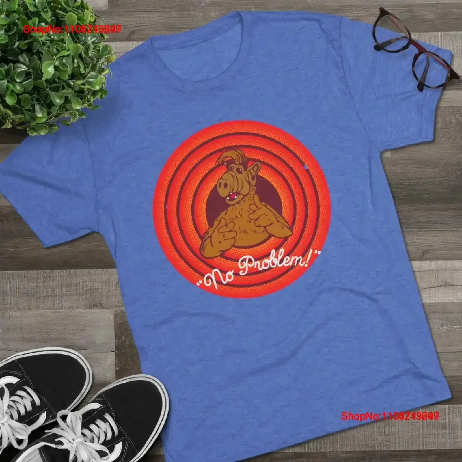 ALF No Problem Alien 80s Cartoon Retro TV Show Vibe T Shirt vintage Washed Breathable Casual Stretched Stylish vintage Washed