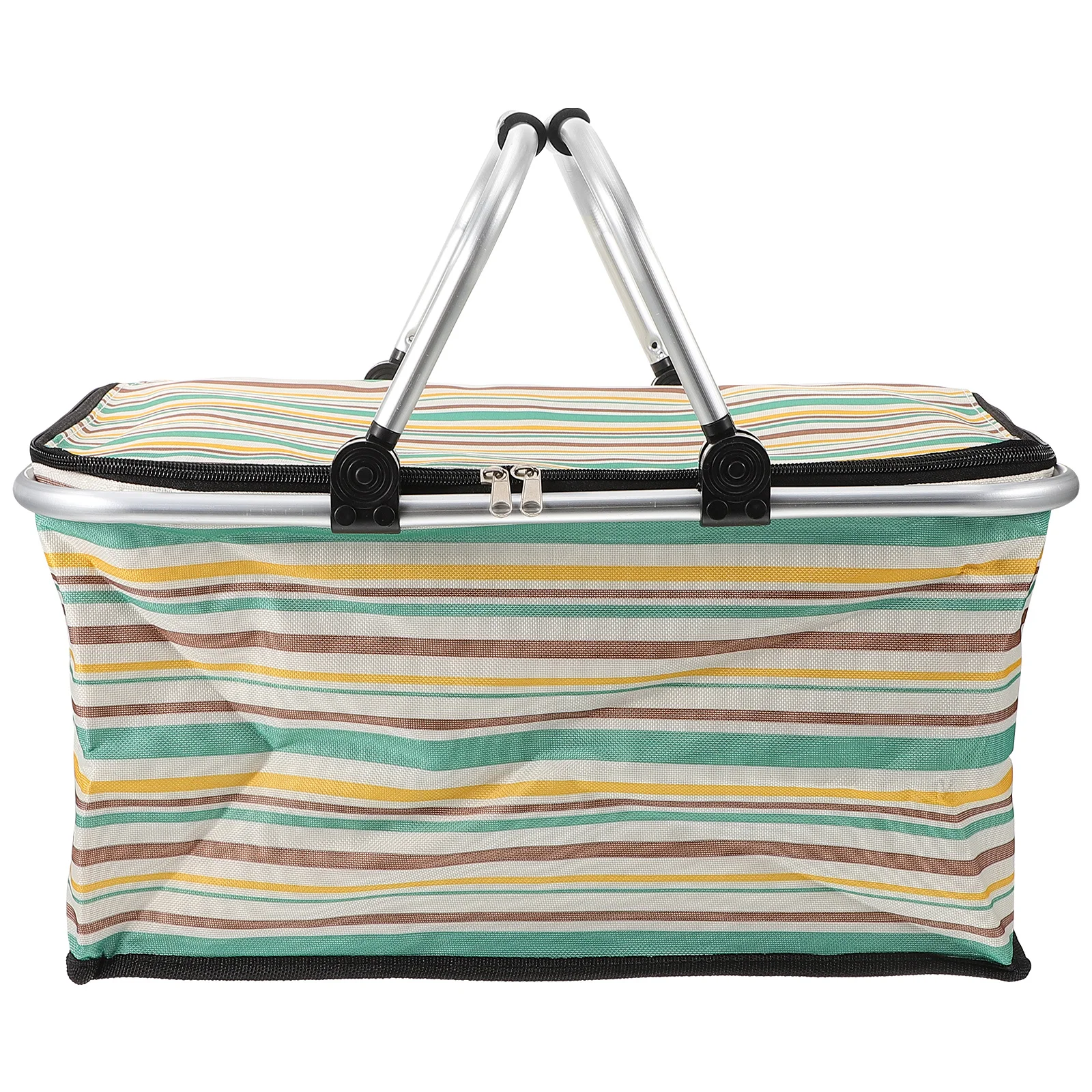 

Carrying Insulated Bag Foldable Aluminum Foil Lined Picnic Delivery Food Storage Organizer for Outdoor Use Shopping Bag Trolley