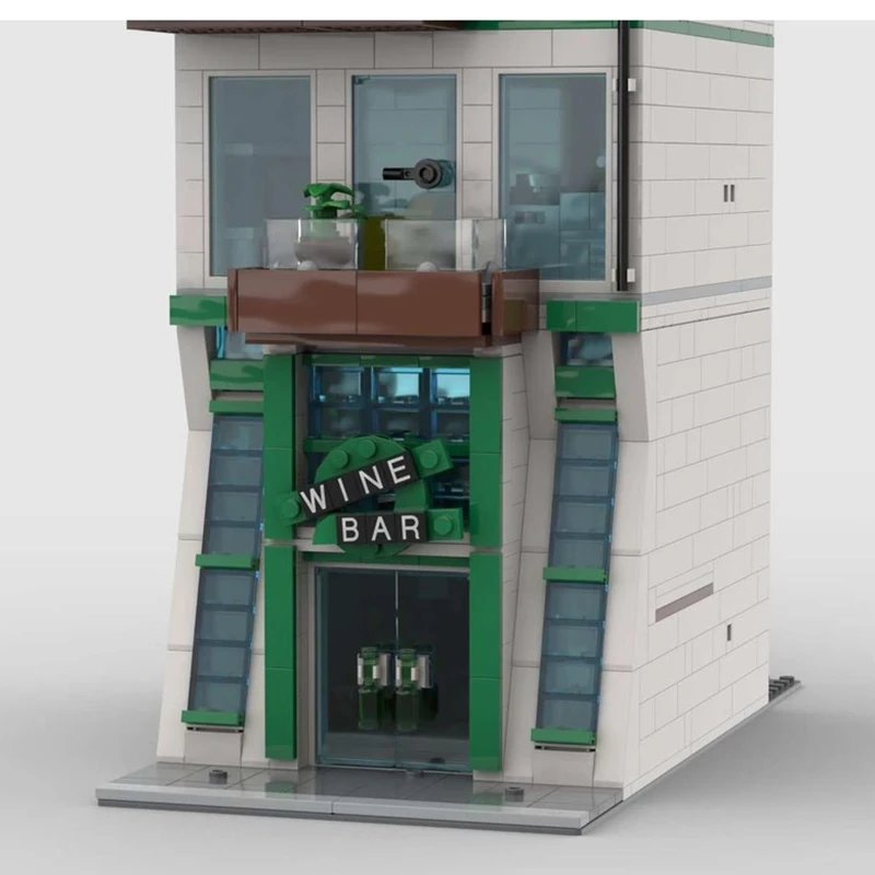Moc Mattoni da costruzione Negozio di vinificazione Appartamento Modello modulare Tecnologia Blocco modulare Città Street View Giocattoli Assemblaggio fai-da-te Regalo di Natale