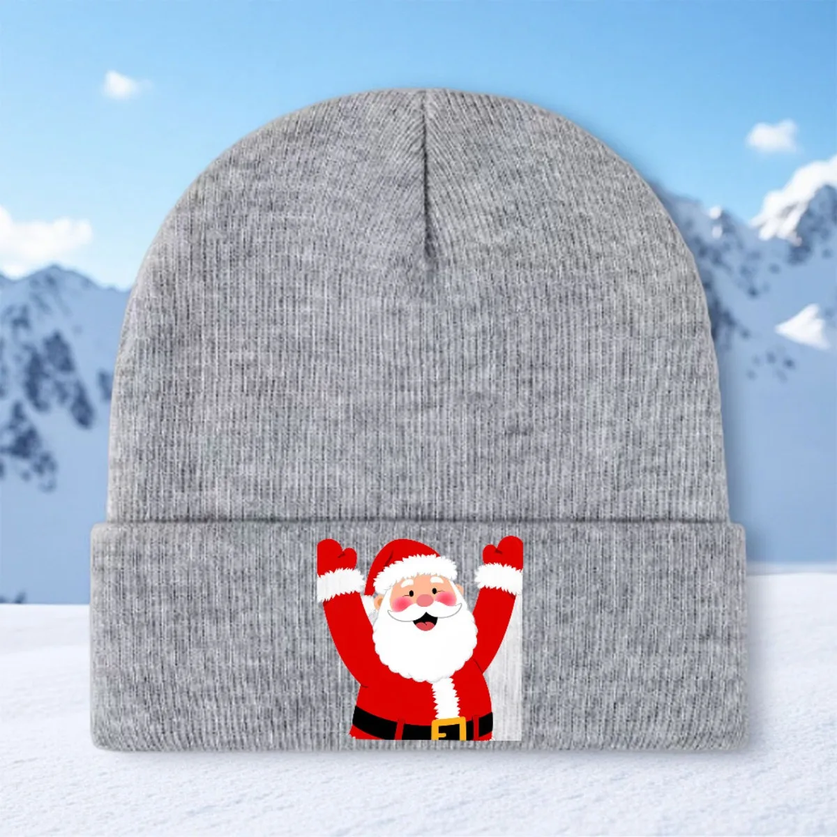 Santa Claus Knit Beanie Unisex Warm Beanie Beanie Hat Available in multiple colors basketball casual sport Trendy printed