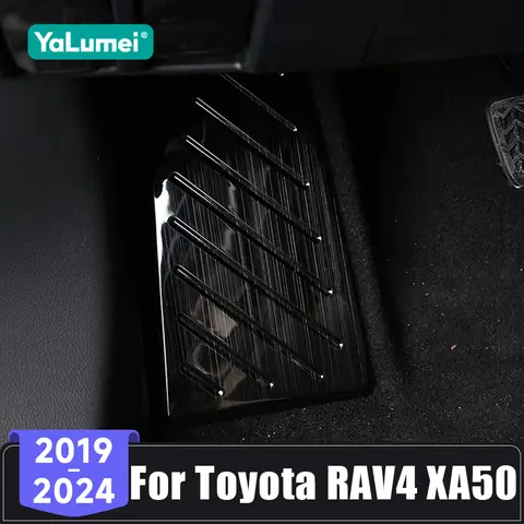 토요타 RAV4 XA50 RAV 4 하이브리드 2019 2020 2021 2022 2023 2024 좌핸들 차량용 스테인리스 발판 페달 플레이트 커버 트림 논슬립 패드