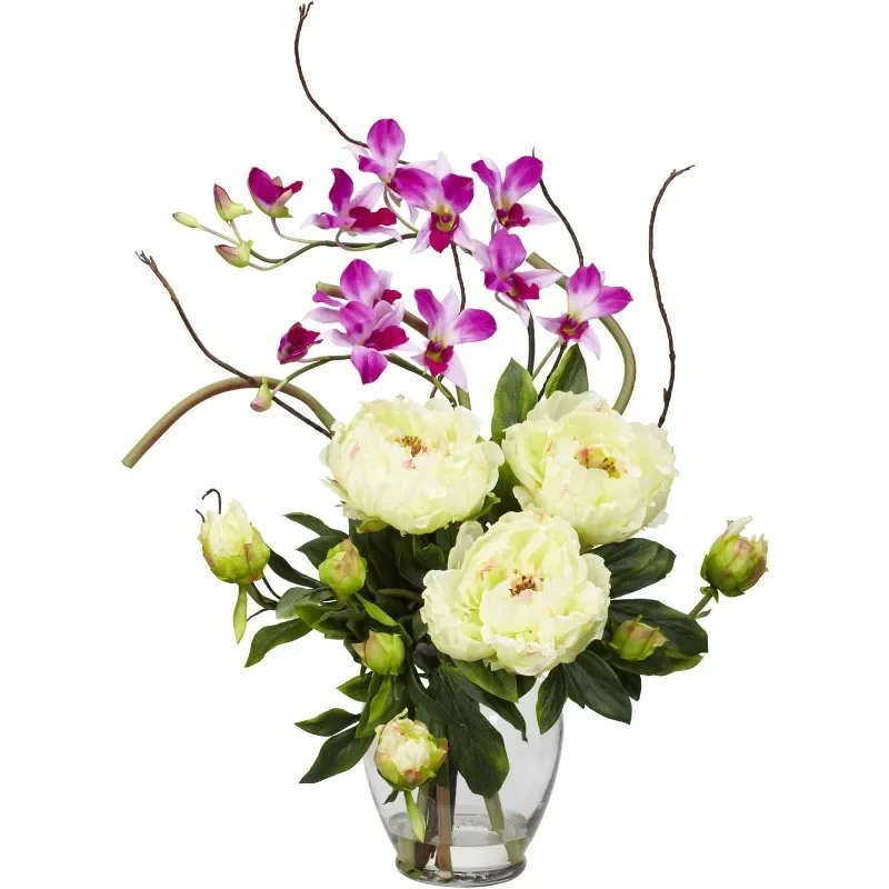 

Peony & Orchid Silk Flower Arrangement