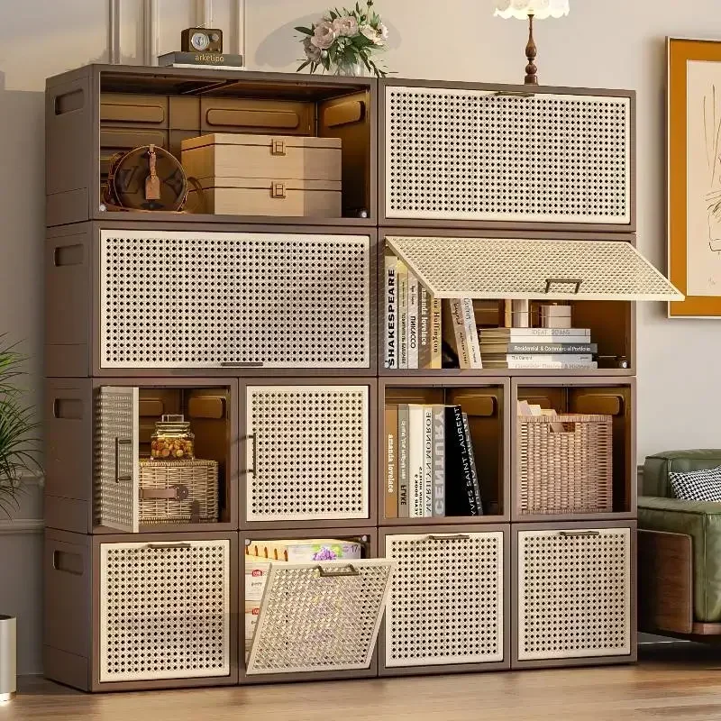 Multi-functional Storage Cabinet Large Capacity Multifunctional Locker Living Room Folding Locker Bookcase Combination Cabinet