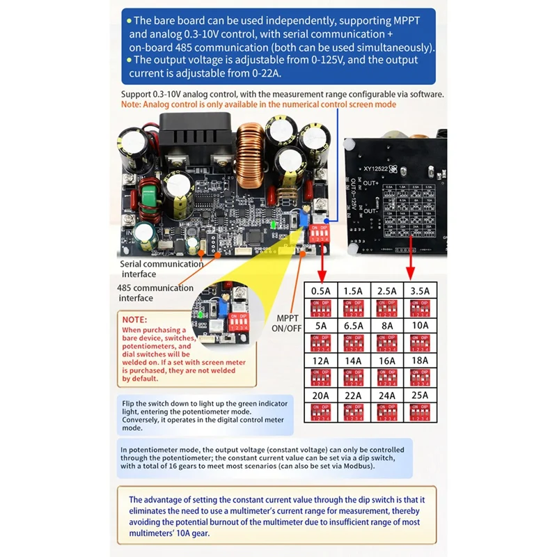 XY12522 CNC DC Adjustable Stabilized Power Supply Constant Voltage And Current Module 125V/2000W