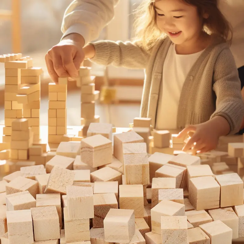 Modelo de bloco de madeira pequeno quadrado, conjunto de bloco de madeira artesanal diy de madeira maciça, quebra-cabeça de bebê infantil brinquedo decoração artes artesanais