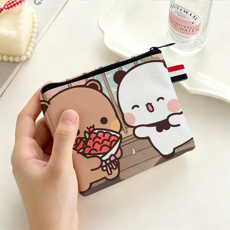 Bubu and Yier Mini Makeup Bag Bubu Panda Dudu Bear Small Cosmetic Bag for Lipsticks Coins Earphone Portable Travel Makeup Pouch