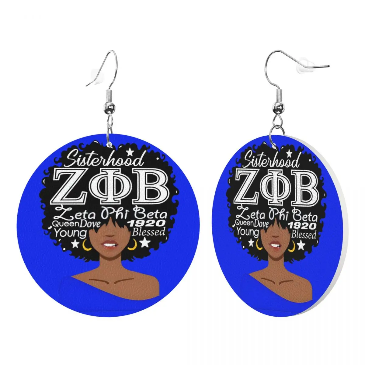 Anting Kulit Bentuk Tetesan Air Mata Custom Zeta Phi Beta ZOB untuk Wanita, Anting Kulit Fashion Ringan untuk Pesta dan Liburan