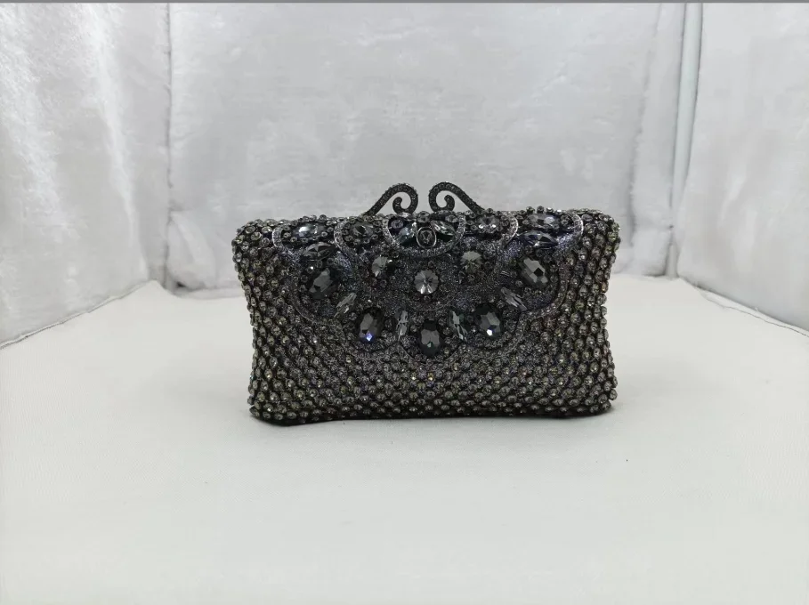 

XIYUAN Hollow Out Rhinestone Clutch Wedding Bridal Diamond Handbag Party Crystal Women Female Purse Colorful Dinner Evening Bag