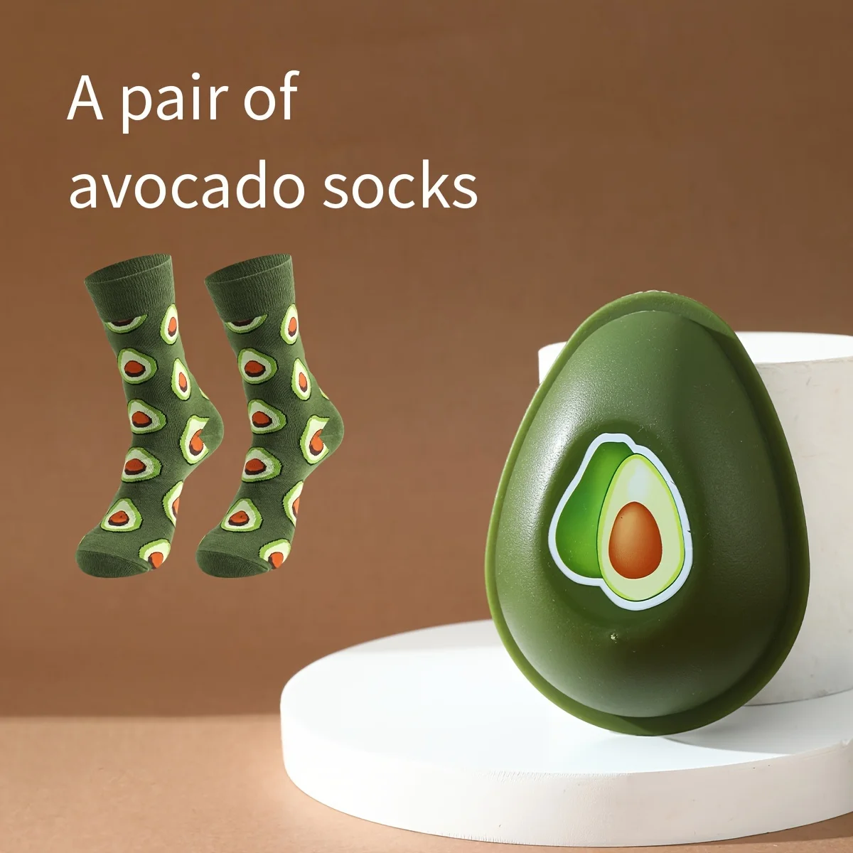 A unique pair of avocado personalized patterns for men and women, gift socks for friends on Halloween, all season collection