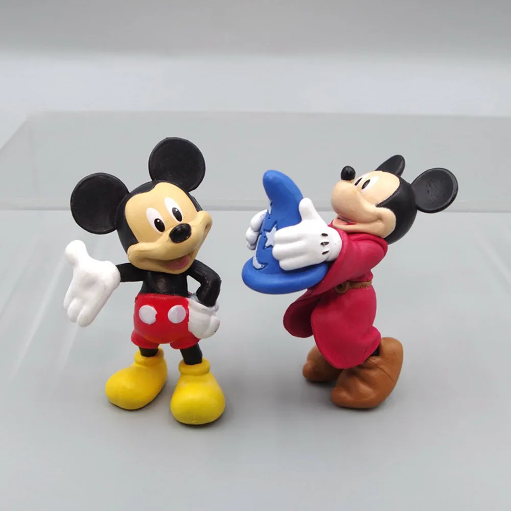 2 Pcs/Set Disney Mickey Mouse Kawaii GK Model Doll Cute Cartoon Action Figure Party Cake DIY Decorations Ornament Kids Xmas Gift