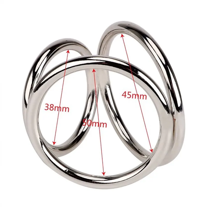 Three Cock Cages Penis Rings Cock Rings Stainless Steel Male Chastity Device