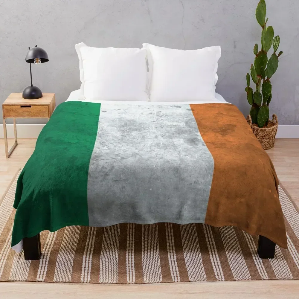

Distressed Irish Flag Throw Blanket Soft Warm Blanket Gift for Men Women Adults