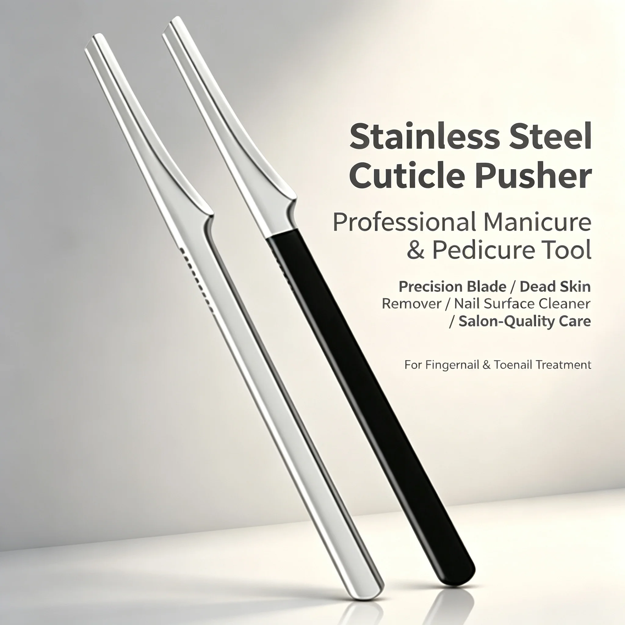 2Pcs Stainless Steel Cuticle Remover Knife Professional Manicure Pedicure Dead Skin Trim Tool