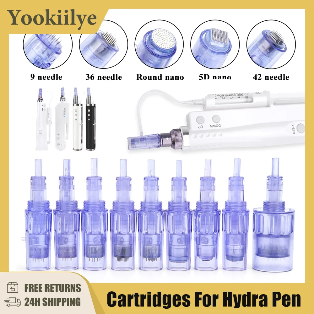 10/30/50pcs Derma Pen Cartridges Nano Water Injector Cartridge with Syringe Tube 12/24/36pin Nano 3D 5D Cartridges Derma Stamp