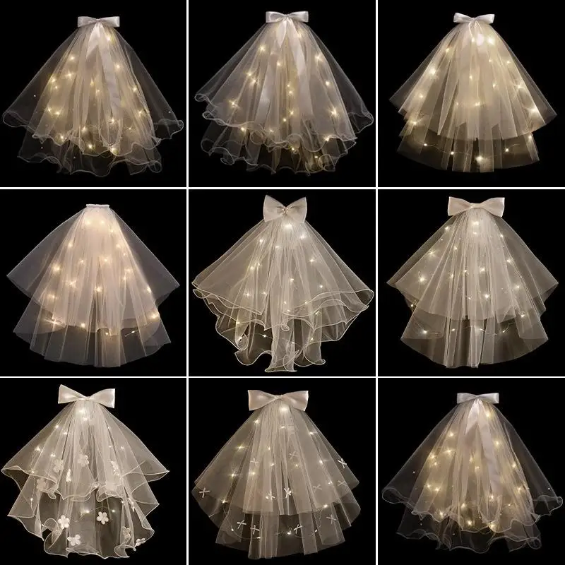 

HUA HUA 1pcs Glow Wedding LED Light Bowknot Pearl Glow In The Dark Party Favor Wedding Birthday Party Cosplay Hair Accessories