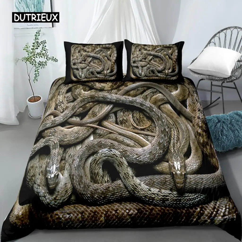 

3D Snake Style Bedding Set For Bedroom Soft Duvet Cover Bedspreads For Bed Linen Comefortable Quilt And Pillowcase