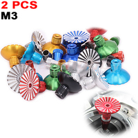 2PCS M3 3mm Aluminum Remote Control Rocker head Transmitter Stick Ends Anti-slip Umbrella-shape for RC Futaba JR Wfly Walkera